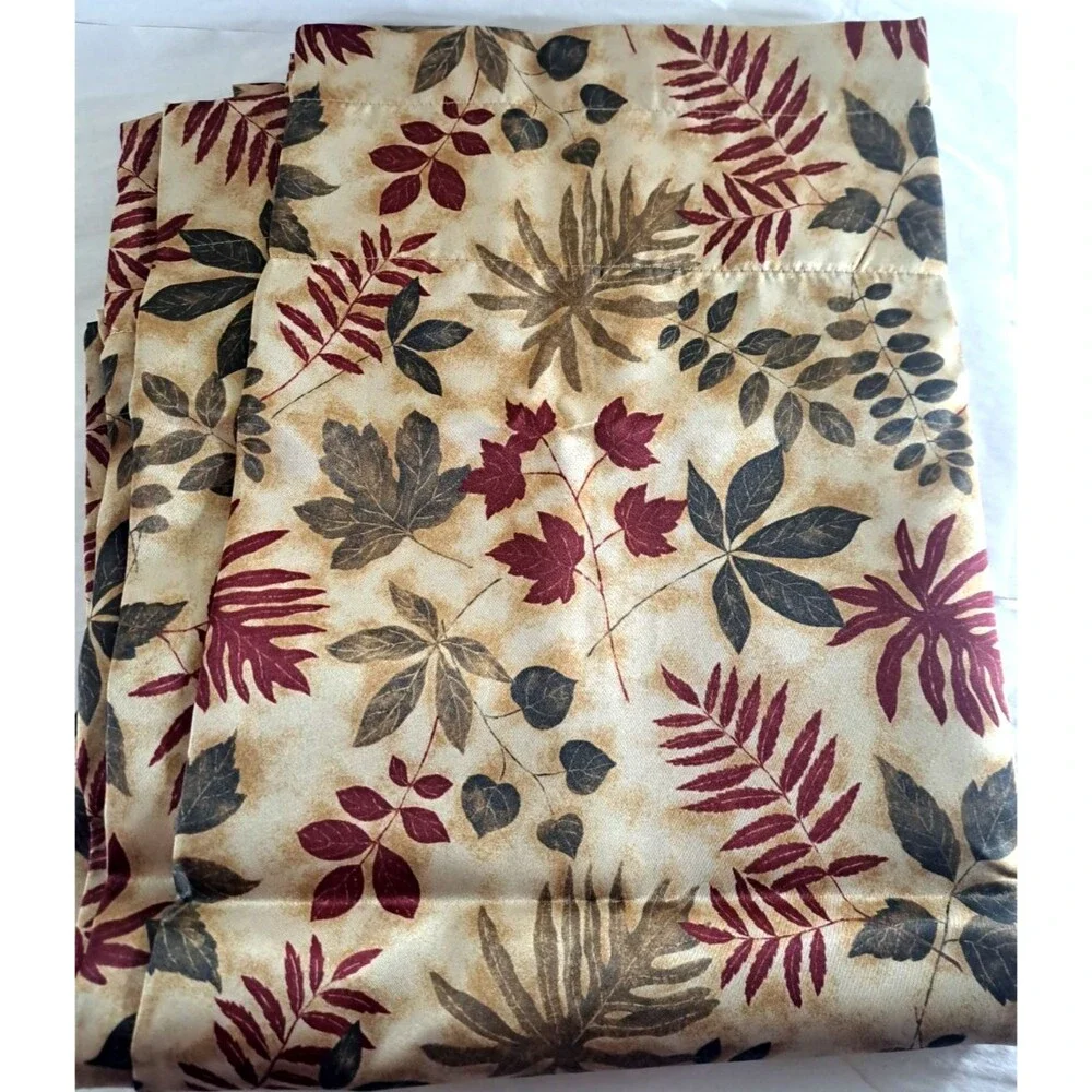 NEW Northcrest Woodland Curtain Panel Blackout Gold Red Green Cottage 54x63